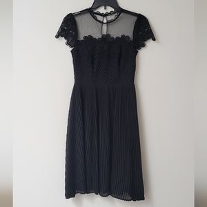 Zara Pleated Floral Lace Dress